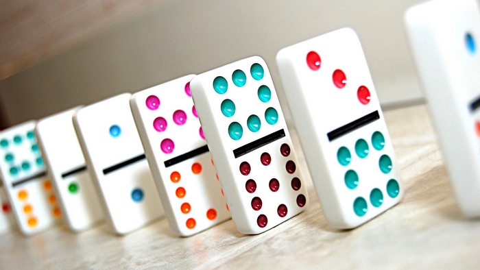 Colorful Dominoes Lined Up