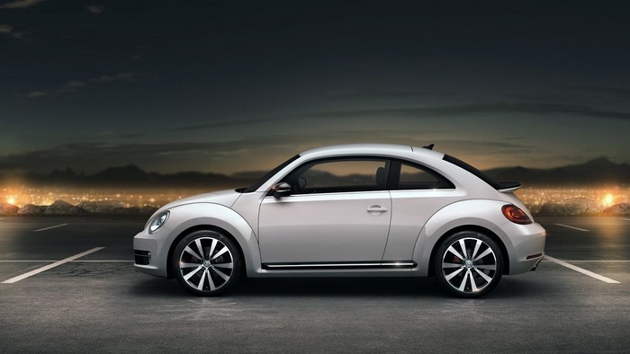 2011 Volkswagen Beetle parked at dusk