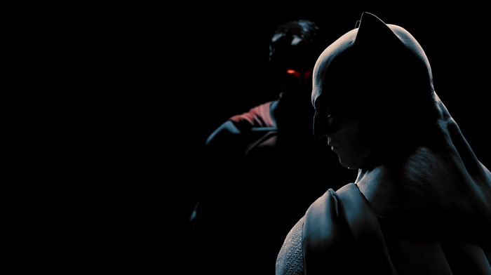 Batman and Superman in darkness