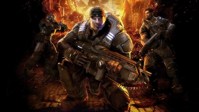 Gears of War soldiers in battle