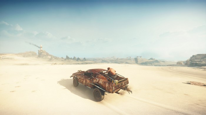 Mad Max Desert Landscape with Vehicle