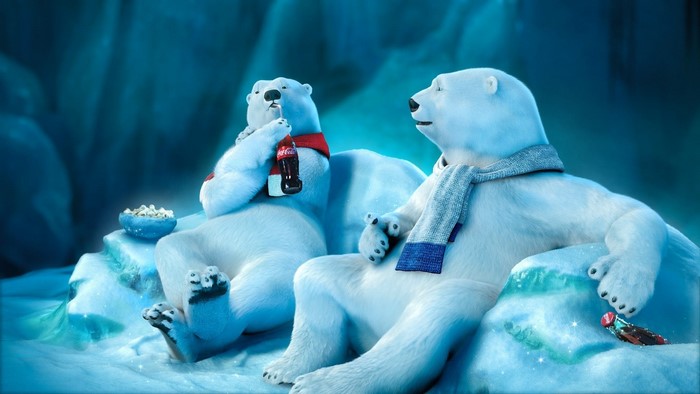 Coca-Cola Polar Bears Relaxing in the Snow