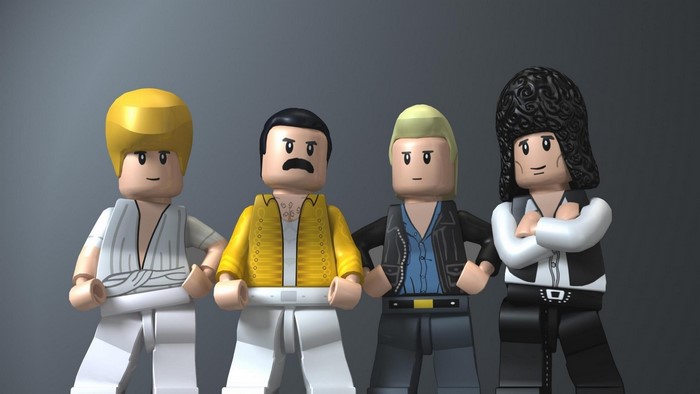 Queen band members as Lego figures