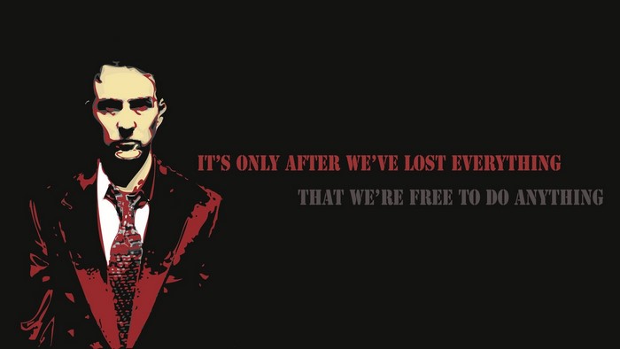 Fight Club quote with stylized man