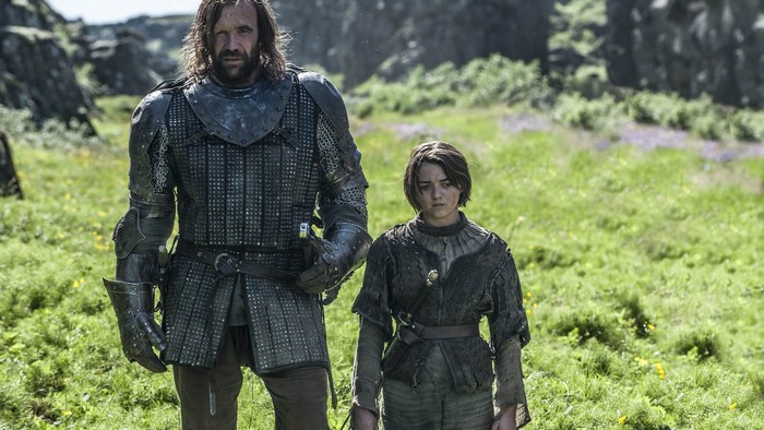 Arya Stark and The Hound from Game of Thrones