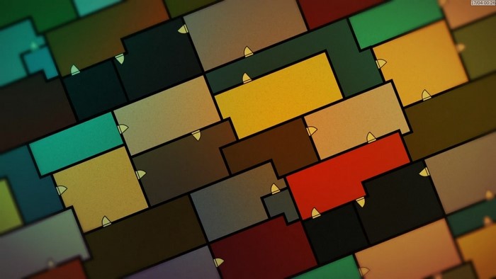 Abstract colorful tiles with doors