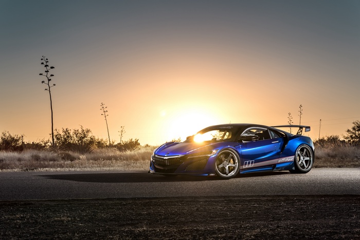 Blue Acura NSX by ScienceofSpeed at Sunset