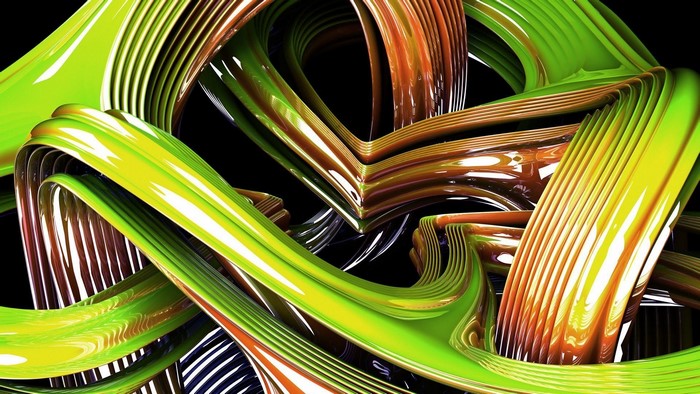 Abstract 3D Ribbons with High Gloss Finish