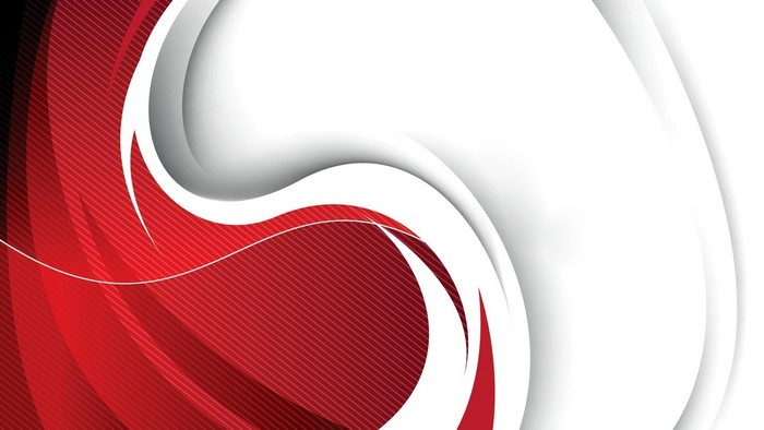 Red and white abstract wavy design