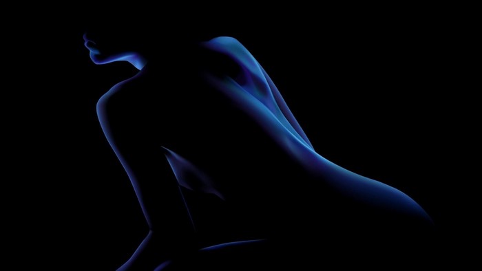 Silhouette of a woman's torso