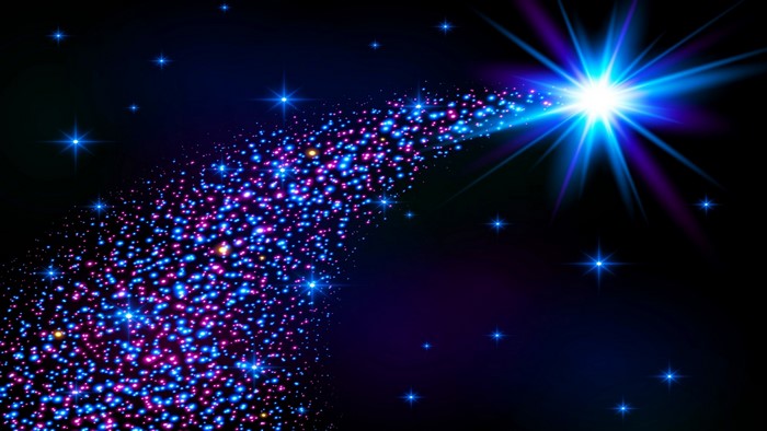 Star Trail with Blue and Pink Glitter