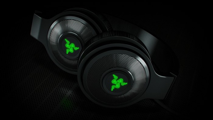 Razer gaming headphones with green logo