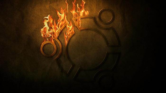 Ubuntu logo on fire