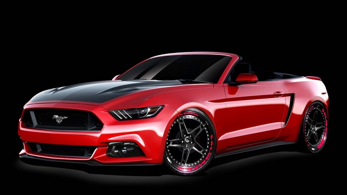 Red Ford Mustang Convertible