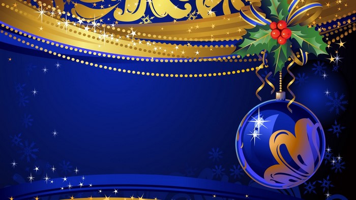 Christmas Ornament with Holly and Gold Decorations
