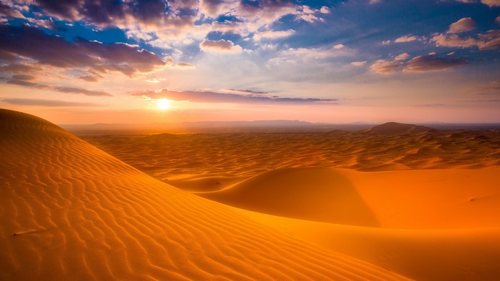 4K Sahara Desert Sunset