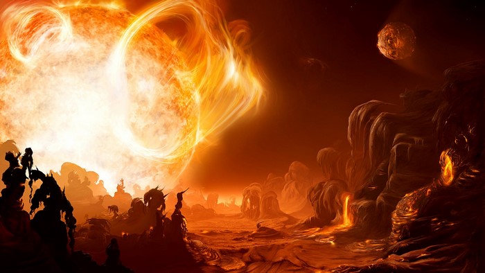 The Sun and a Rocky Alien Planet