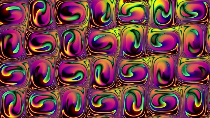 Abstract colorful cells with swirling patterns