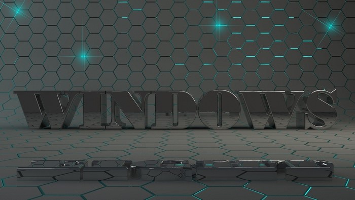 Windows logo with futuristic honeycomb background