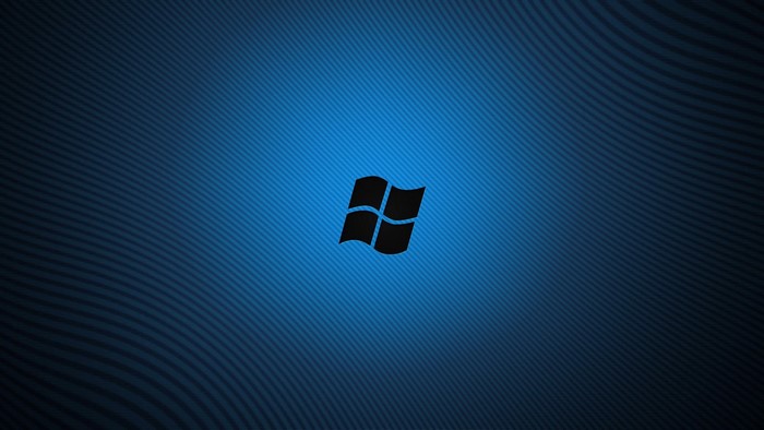 Windows Logo on Blue Striped Background