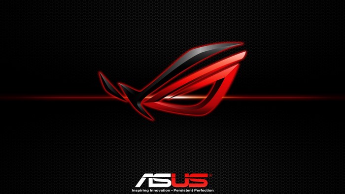ASUS ROG logo with red accents on black background