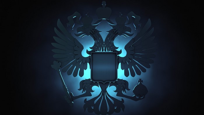 Russia coat of arms with scepter and orb