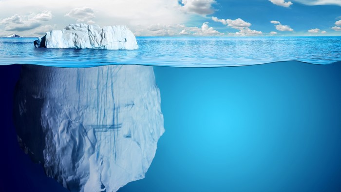 Iceberg under water