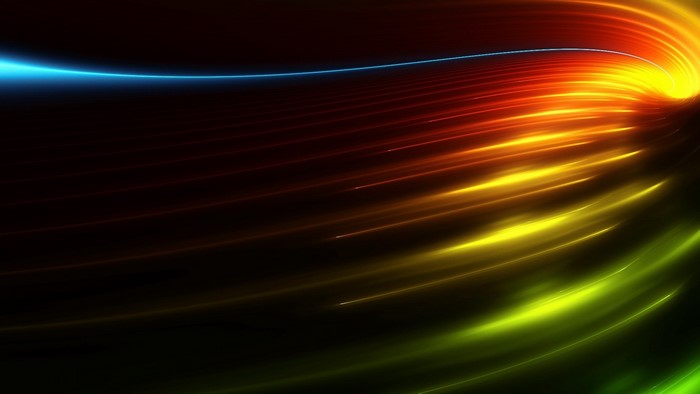 Multicolored light streaks in motion