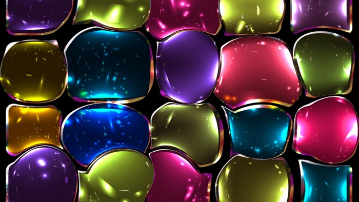 Colorful glass mosaic with metallic borders