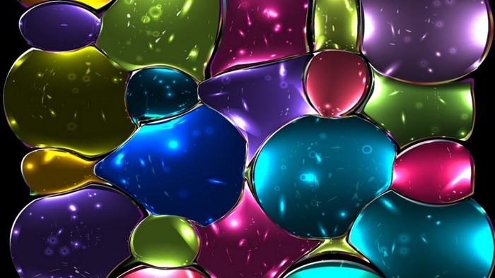 Abstract mosaic of colorful glass bubbles