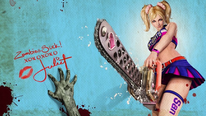 Juliet from Lollipop Chainsaw with a chainsaw