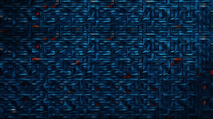 Blue and orange abstract maze pattern