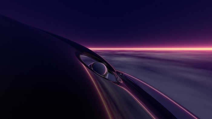 Abstract dark metallic structure in space