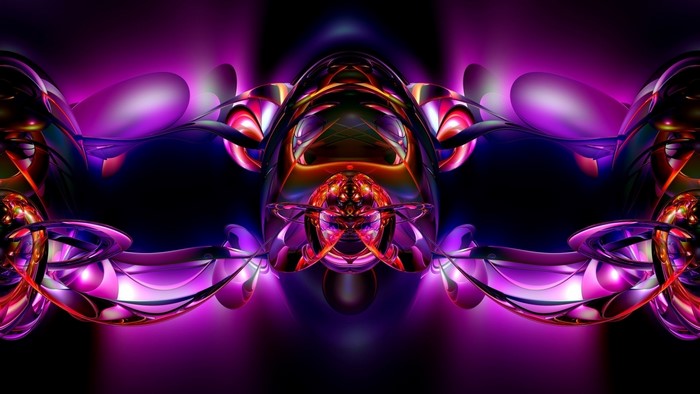 Abstract 3D Render with Purple and Orange Hues