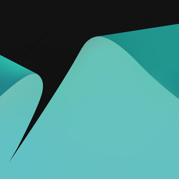 Teal and black abstract curves