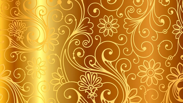 4K Gold Floral Pattern