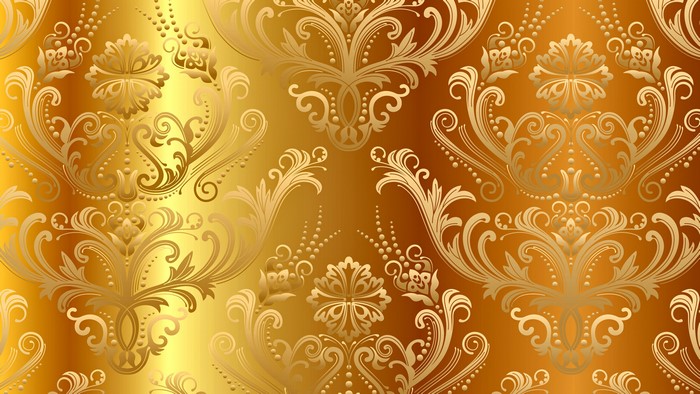 4K Gold Damask Ornament Pattern