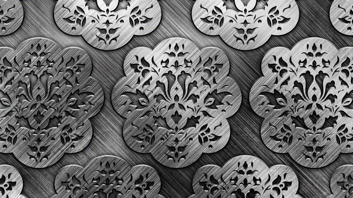 Silver Metal Floral Pattern