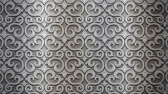 Silver Metal Ornate Pattern