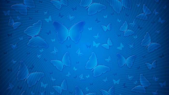 Blue Butterflies on a Swirling Blue Background