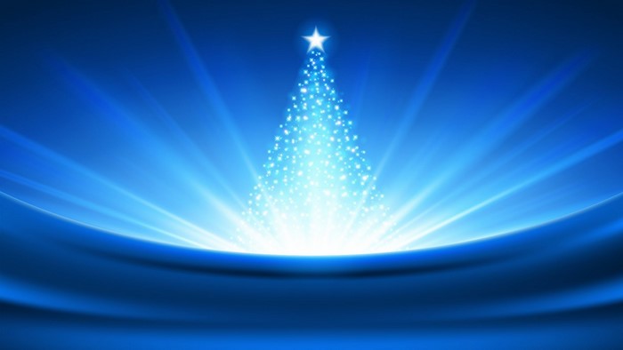Christmas tree made of light and stars