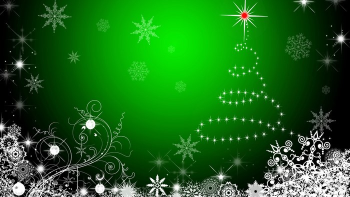 4K New Year Christmas Tree and Snowflakes