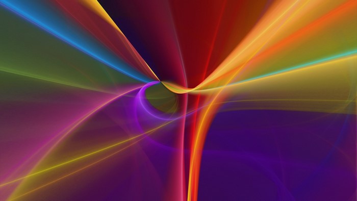 Abstract rainbow light beams