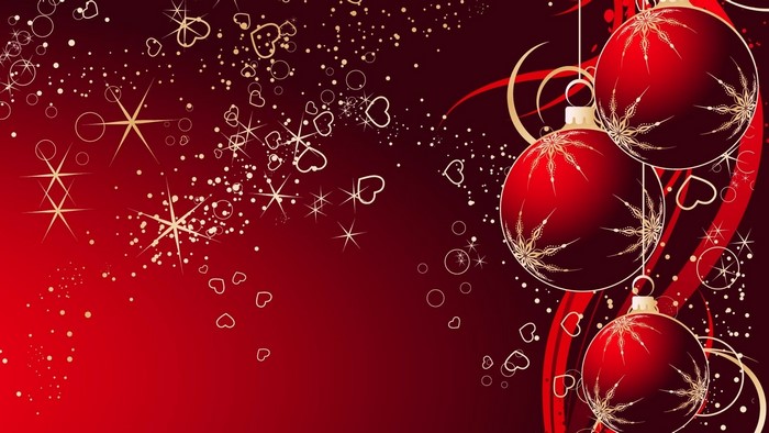 Christmas Ornaments with Festive Background