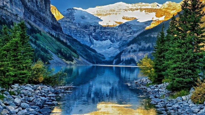 Lake Louise with Mountains and Trees