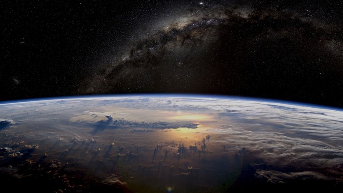 Earth's surface and the Milky Way galaxy