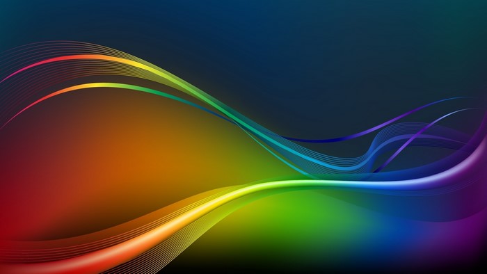 Rainbow waves on a dark background