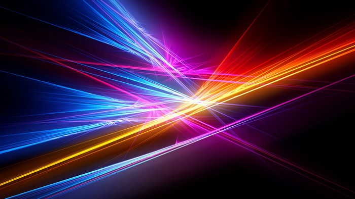 Abstract light beams in multiple colors