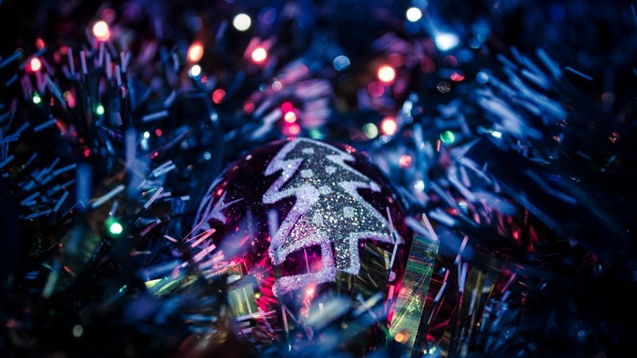 Christmas Ornament with Tree and Lights