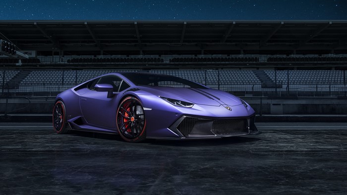 Purple Lamborghini on a Race Track